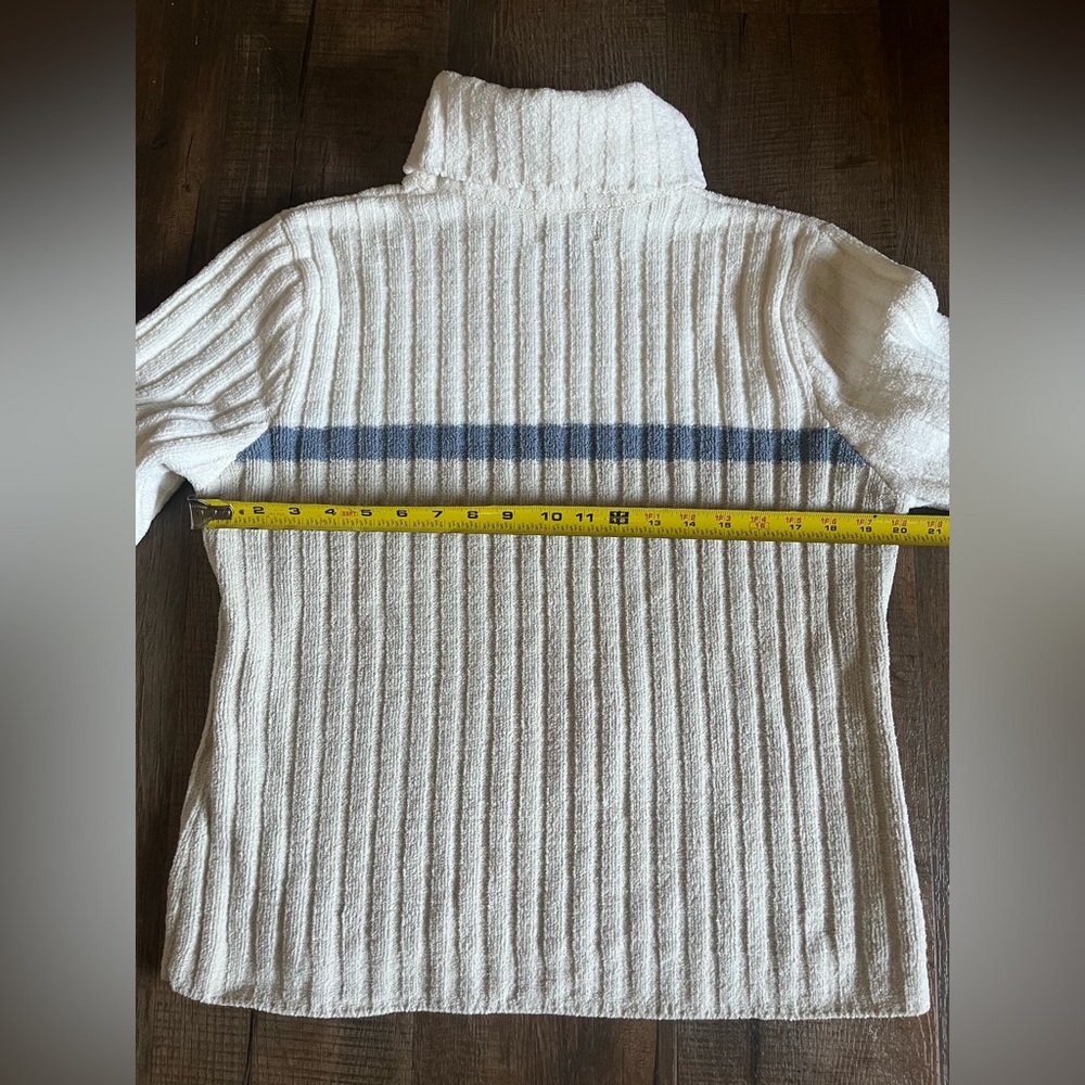 Sonoma Women's Cream, Tan & Blue soft & cozy Turtleneck Sweater. Size XL - Picture 3 of 7